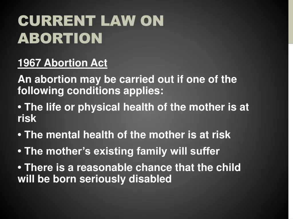 current law on abortion