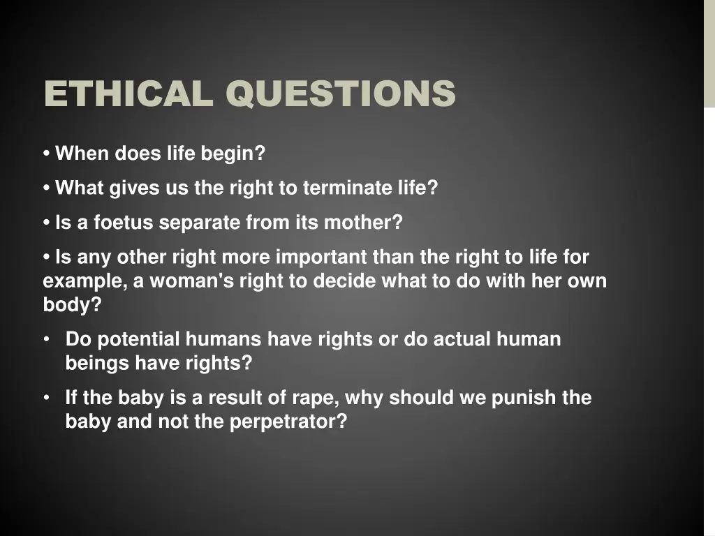 ethical questions