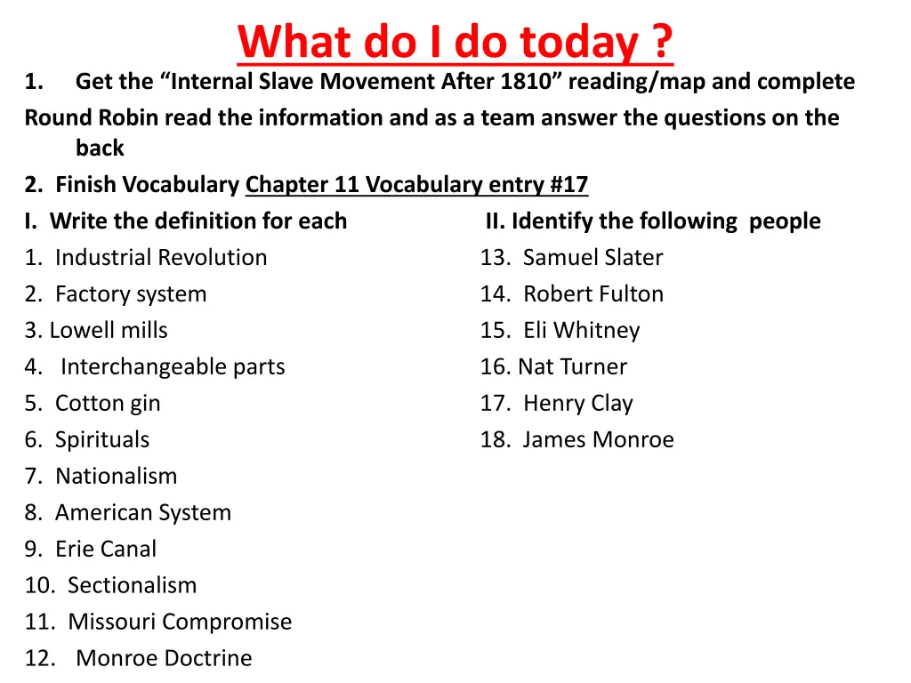 what do i do today get the internal slave