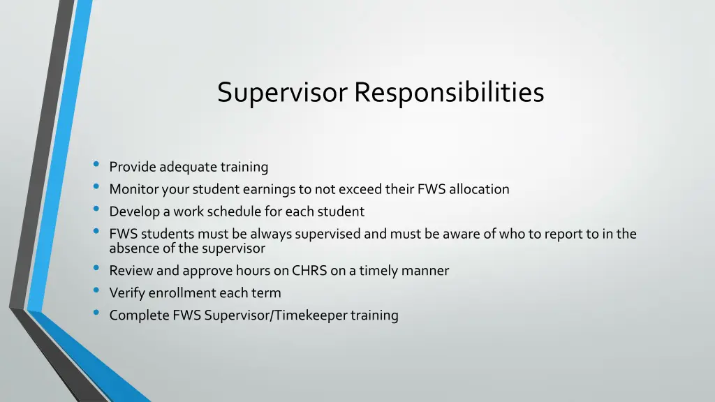supervisor responsibilities
