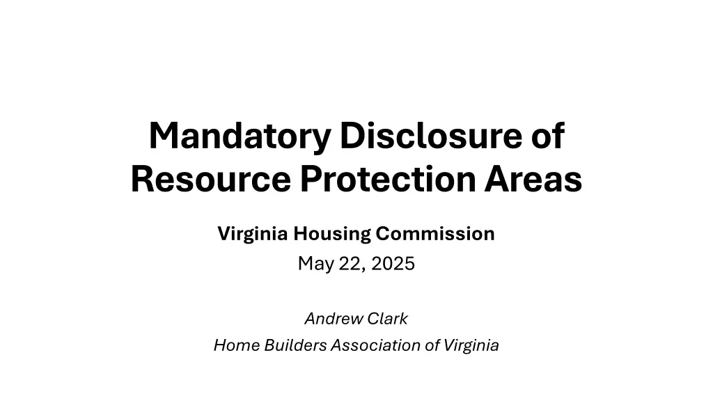 mandatory disclosure of resource protection areas