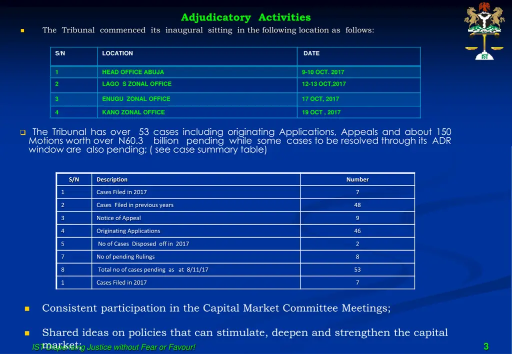 adjudicatory activities
