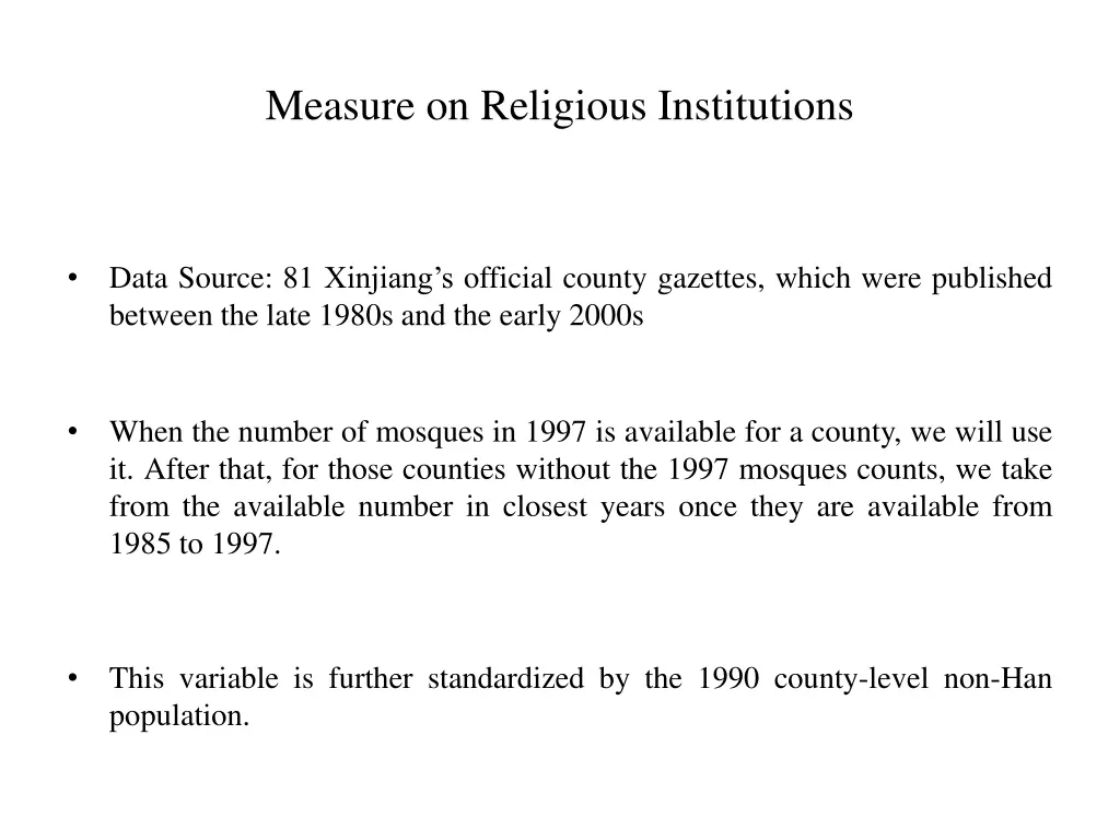 measure on religious institutions