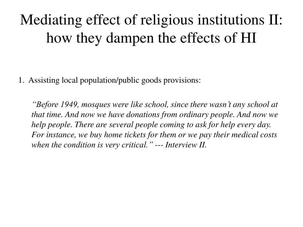 mediating effect of religious institutions 1