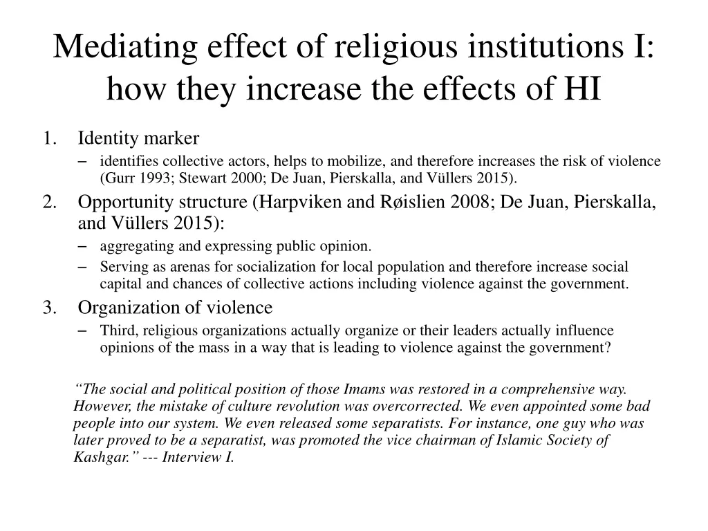mediating effect of religious institutions