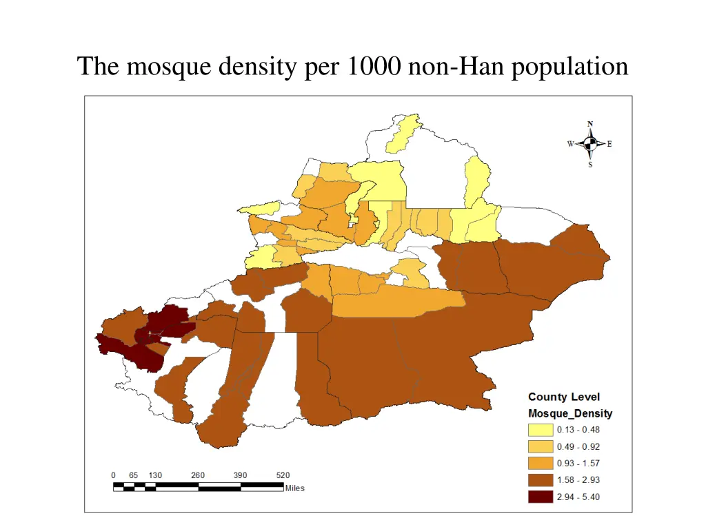the mosque density per 1000 non han population
