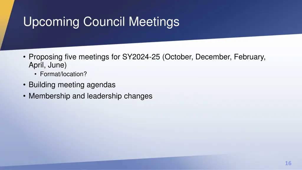 upcoming council meetings