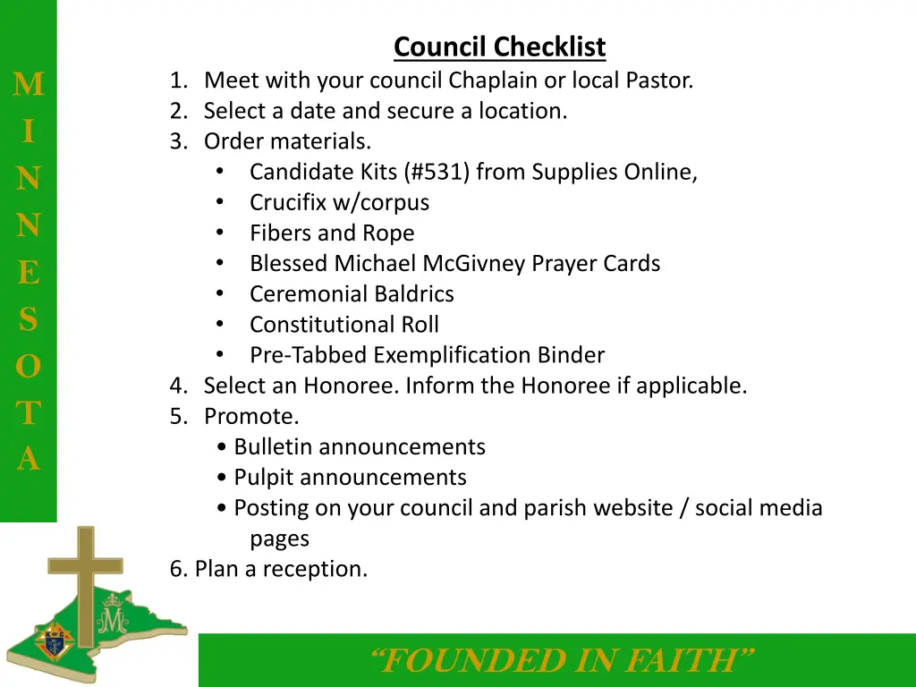 council checklist