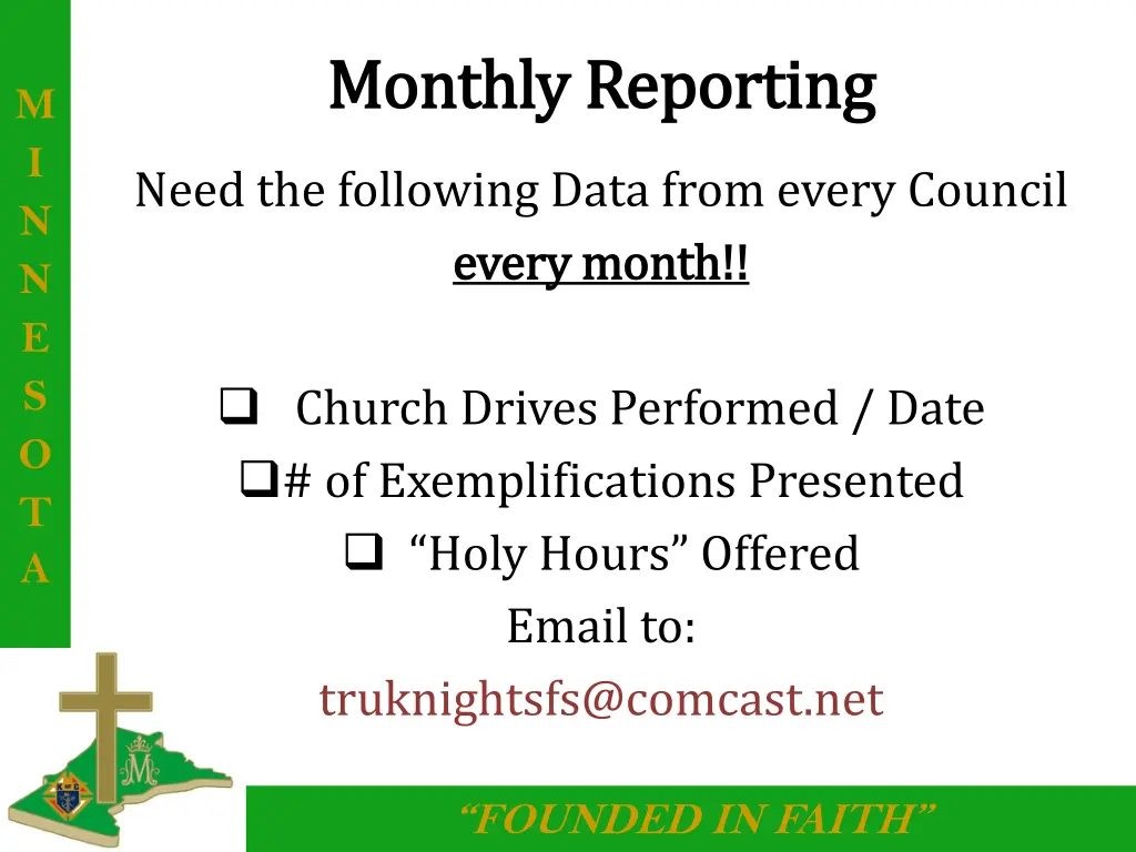 monthly reporting monthly reporting