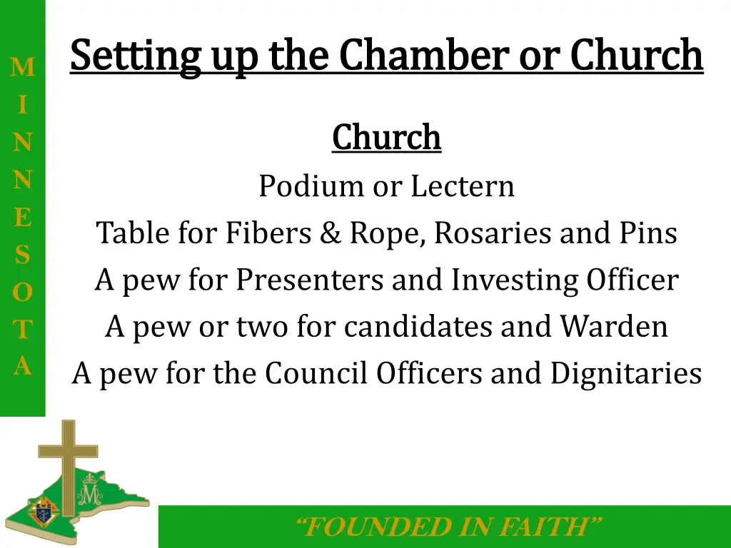 setting up the chamber or church setting 1