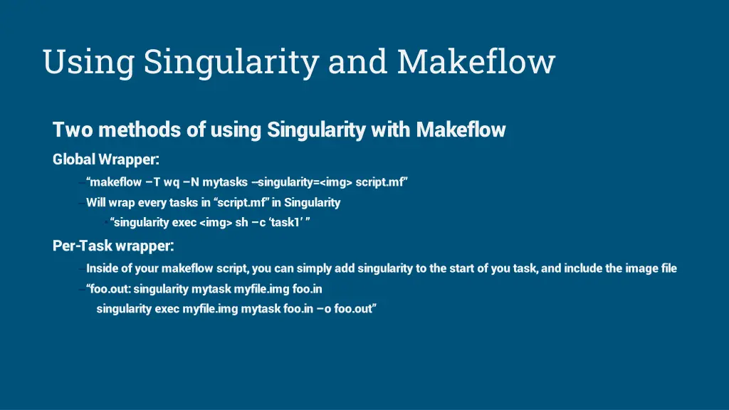 using singularity and makeflow