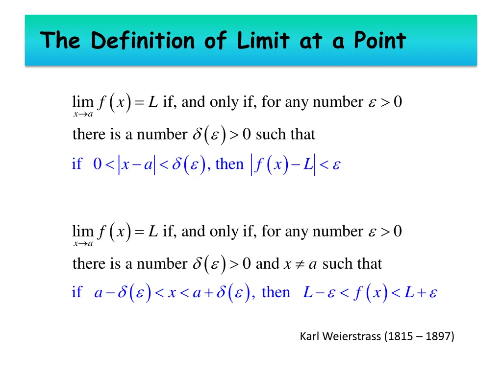 the definition of limit at a point 2