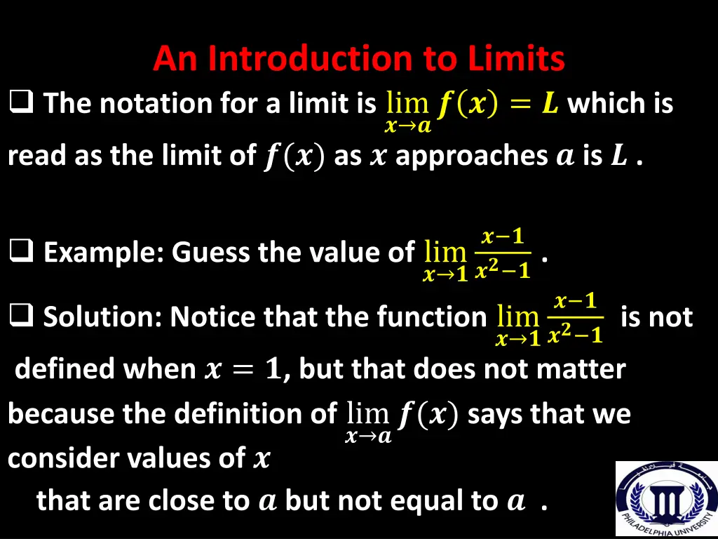 an introduction to limits the notation