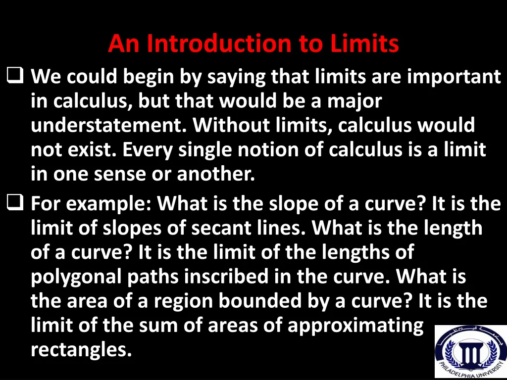 an introduction to limits we could begin