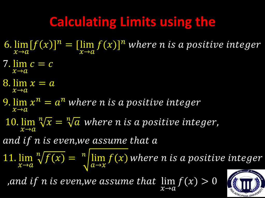 calculating limits using the
