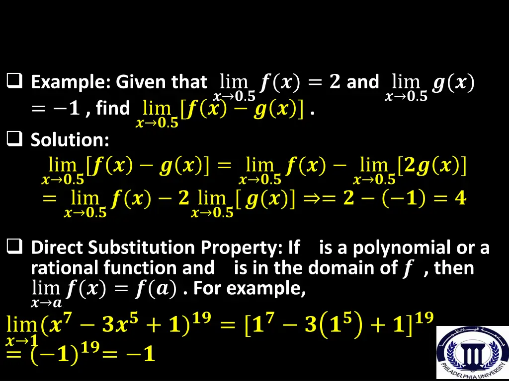 example given that lim find lim solution