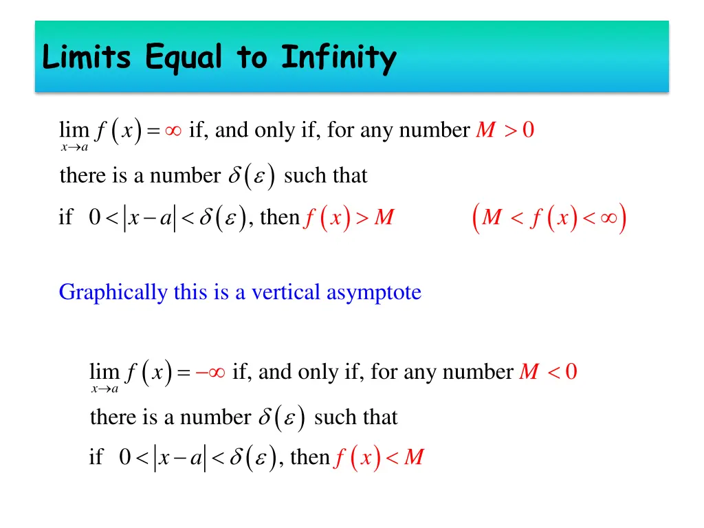 limits equal to infinity