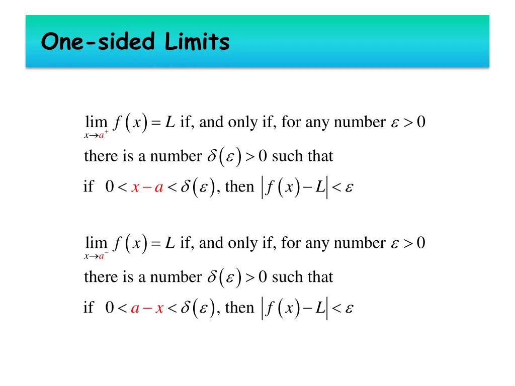 one sided limits