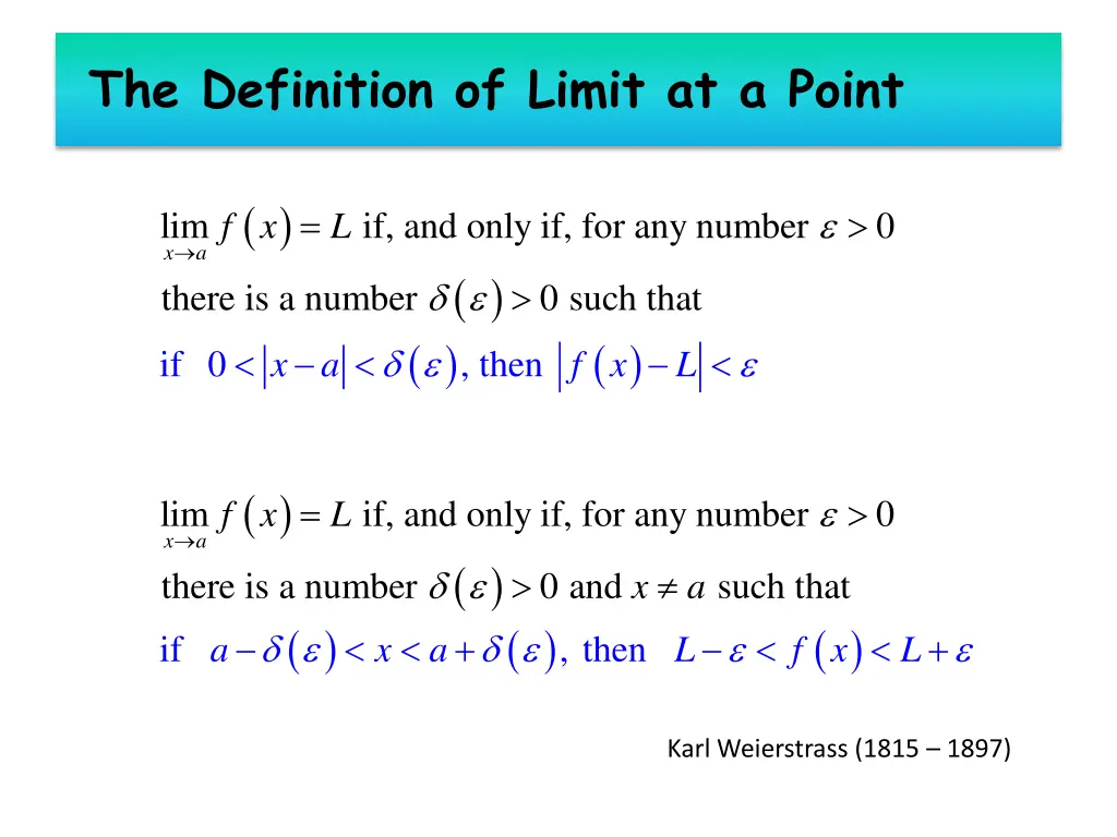 the definition of limit at a point 2