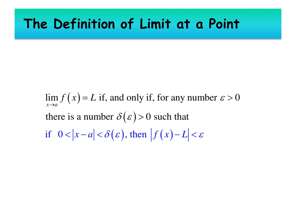 the definition of limit at a point 3