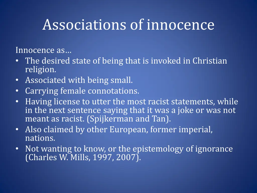 associations of innocence