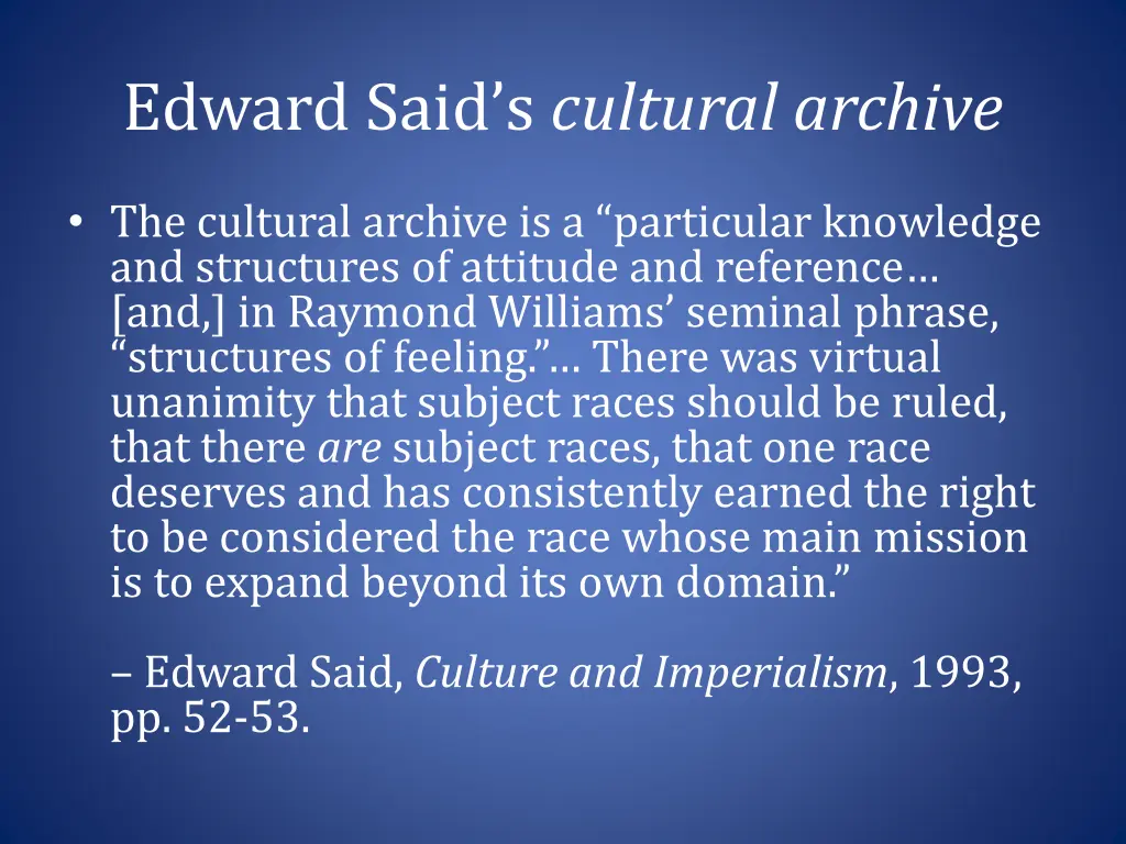 edward said s cultural archive