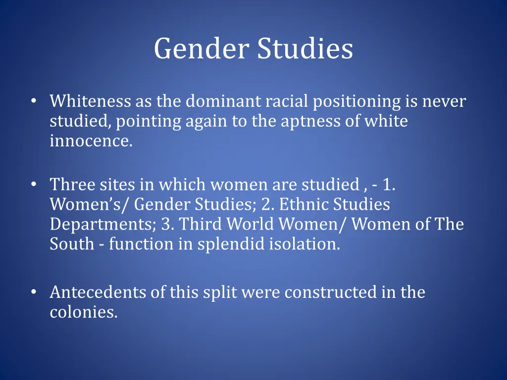 gender studies