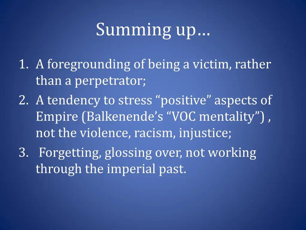 summing up