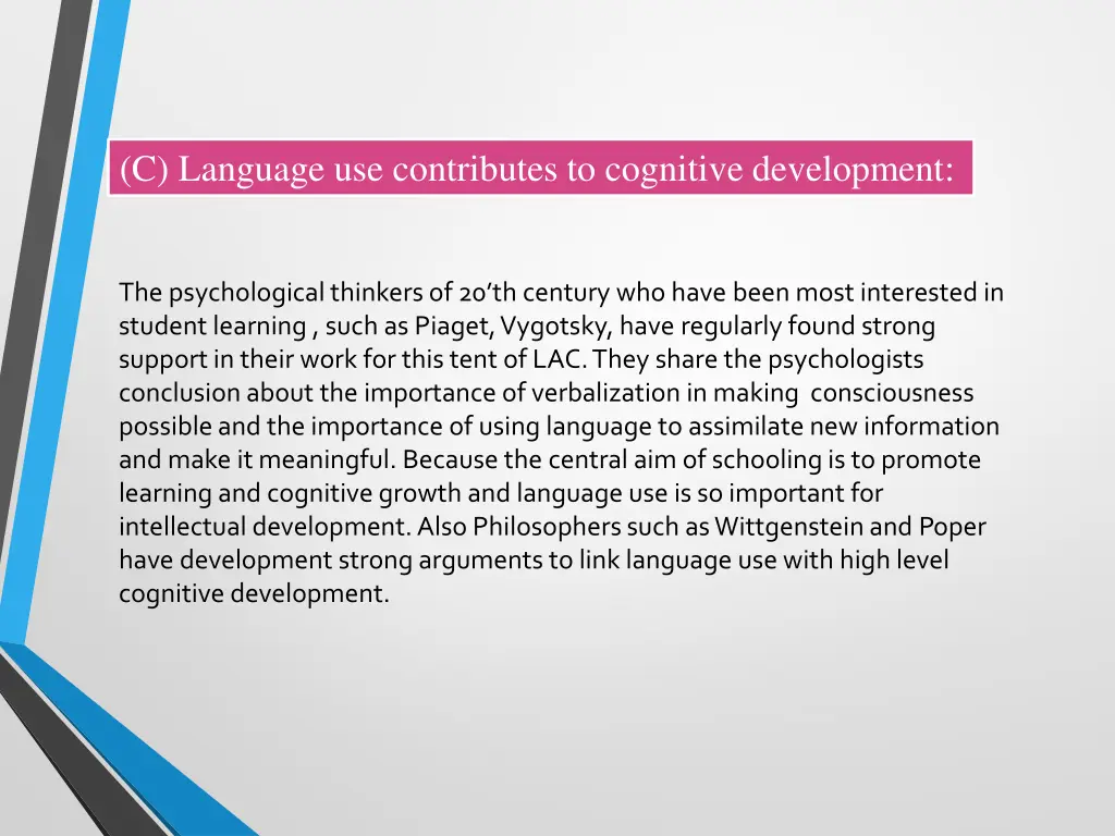 c language use contributes to cognitive