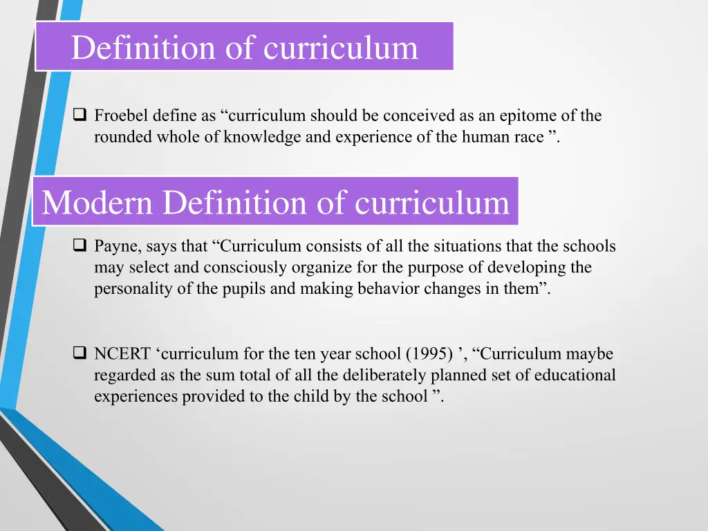 definition of curriculum