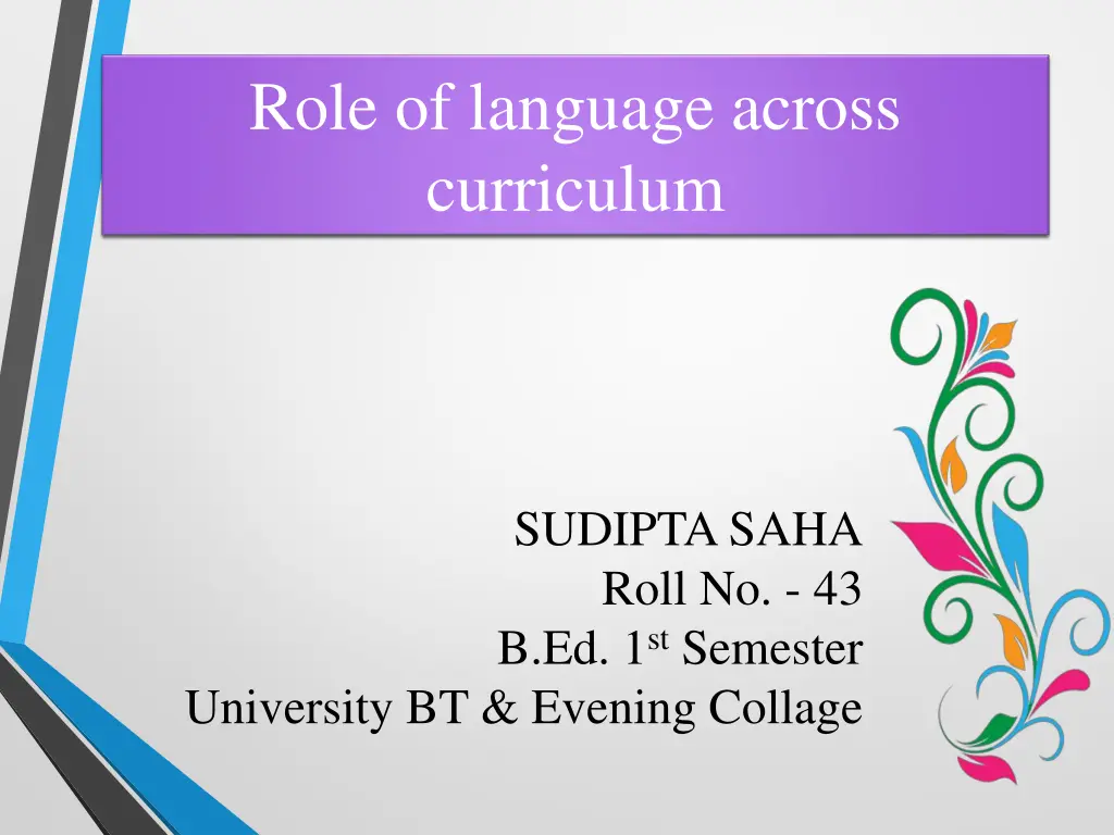 role of language across curriculum