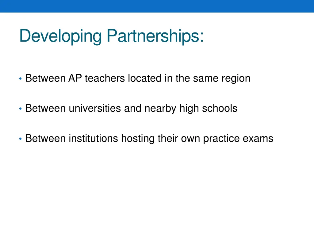 developing partnerships