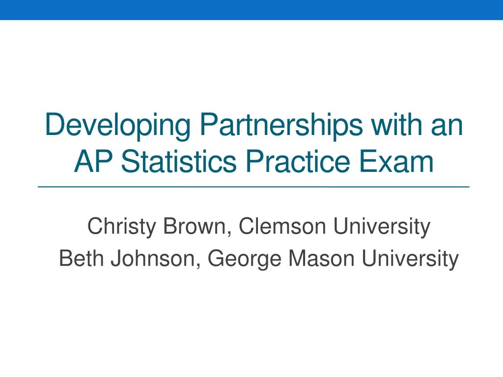 developing partnerships with an ap statistics