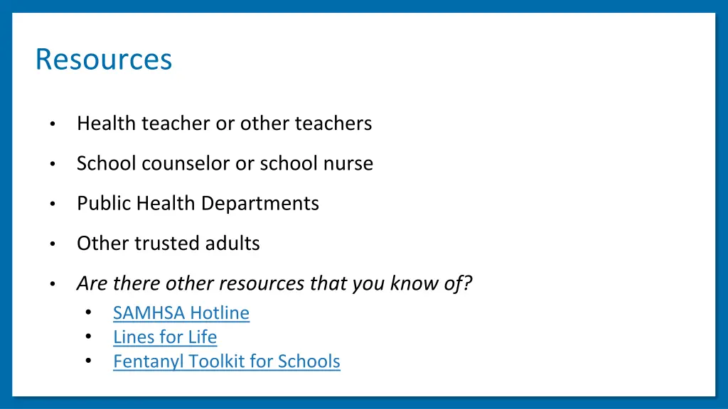 resources