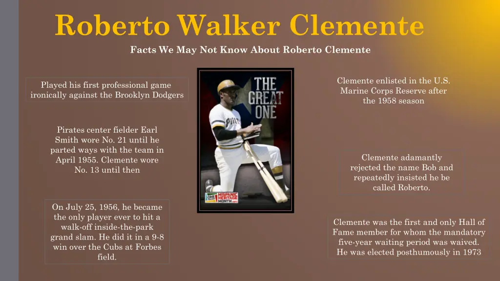 roberto walker clemente facts we may not know