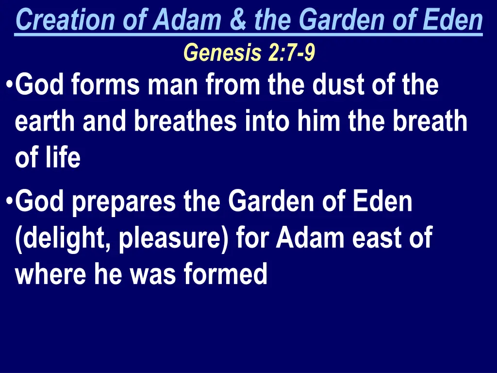 creation of adam the garden of eden genesis