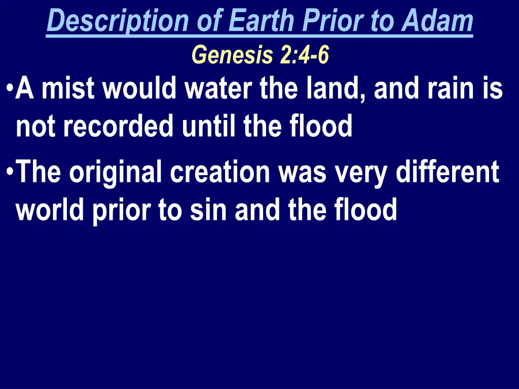 description of earth prior to adam genesis 1