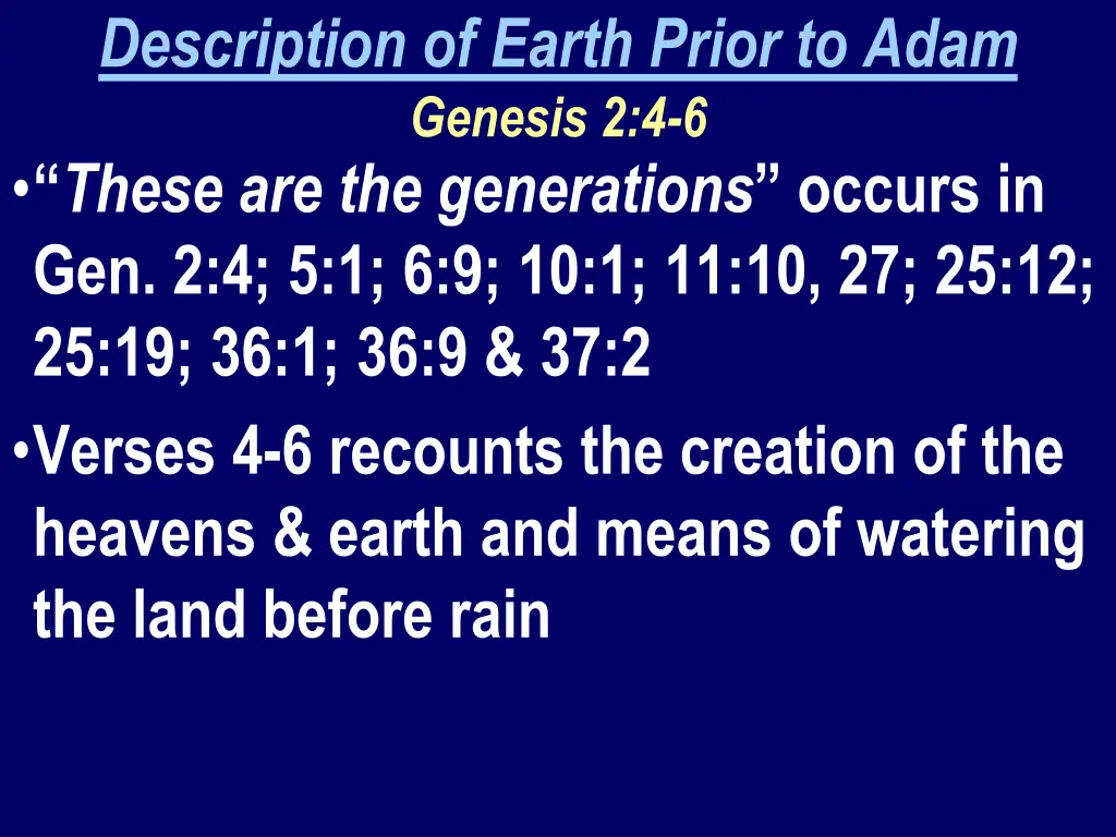 description of earth prior to adam genesis