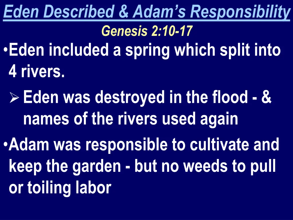 eden described adam s responsibility genesis