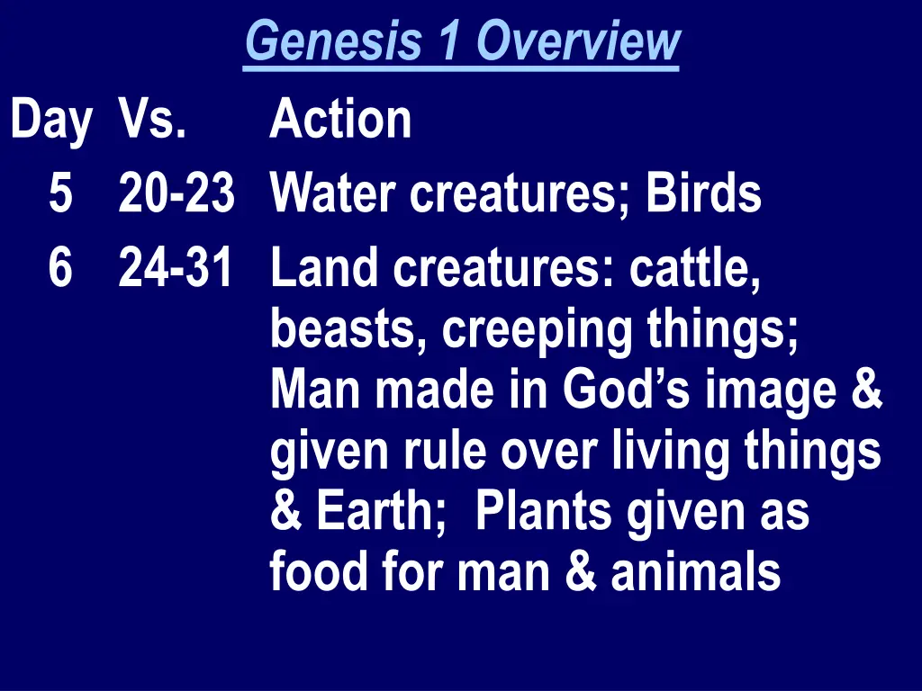 genesis 1 overview action 5 20 23 water creatures