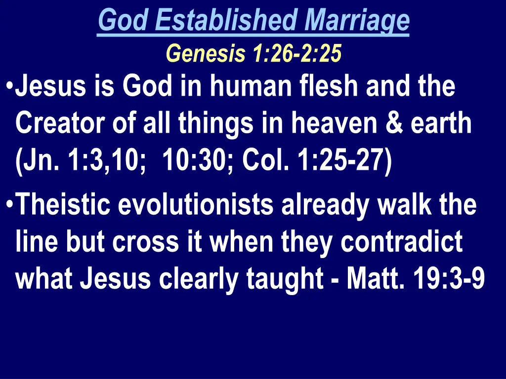 god established marriage genesis 1 26 2 25 jesus