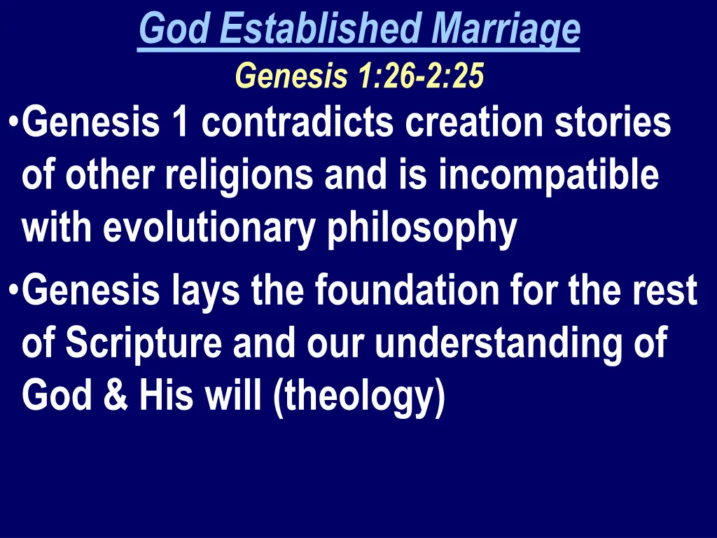 god established marriage genesis