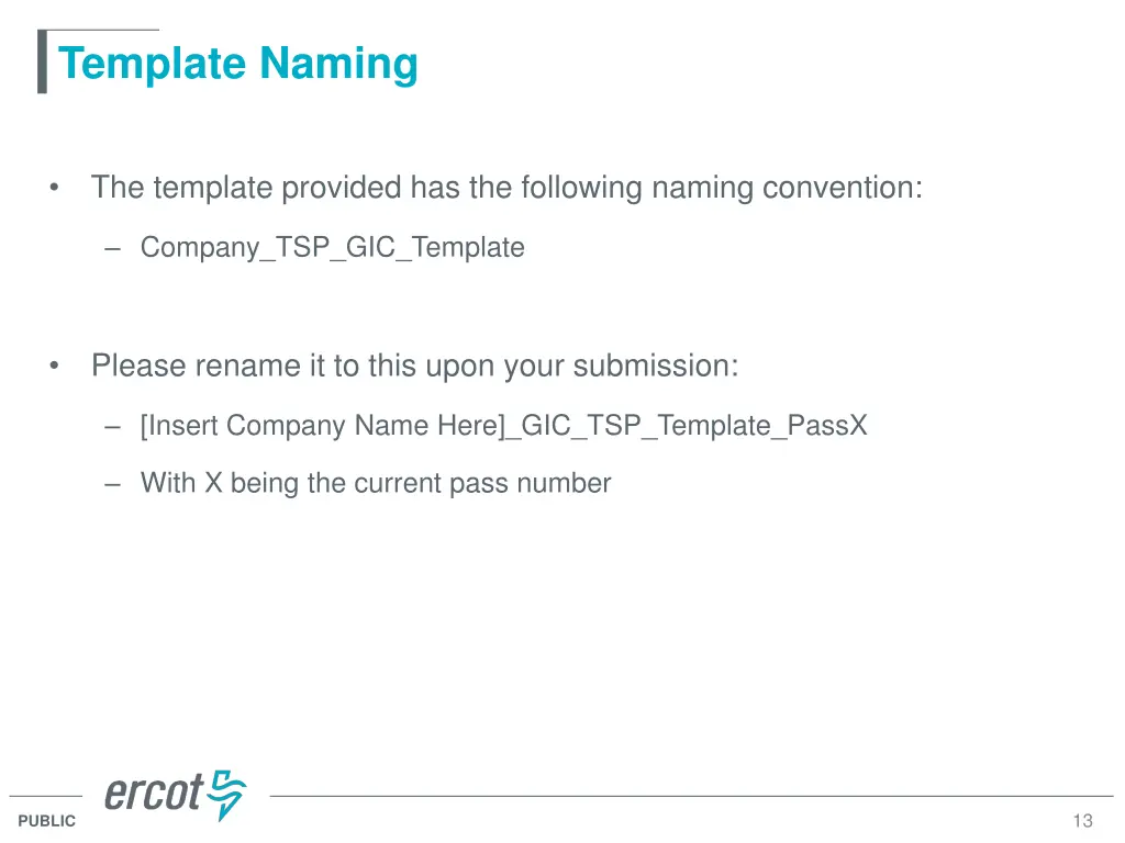 template naming