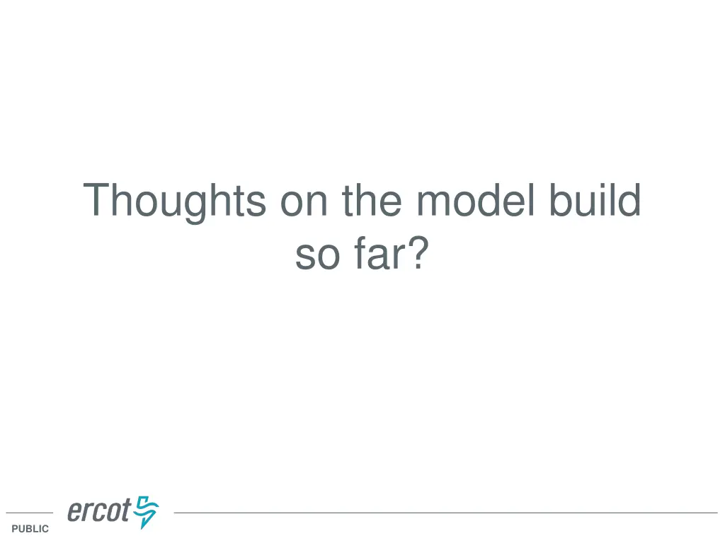 thoughts on the model build so far
