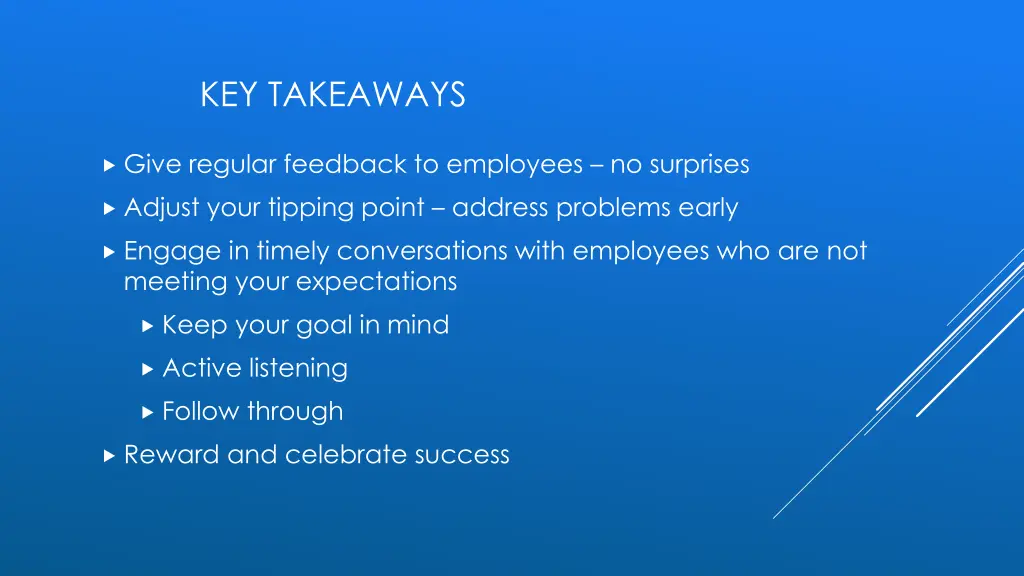 key takeaways