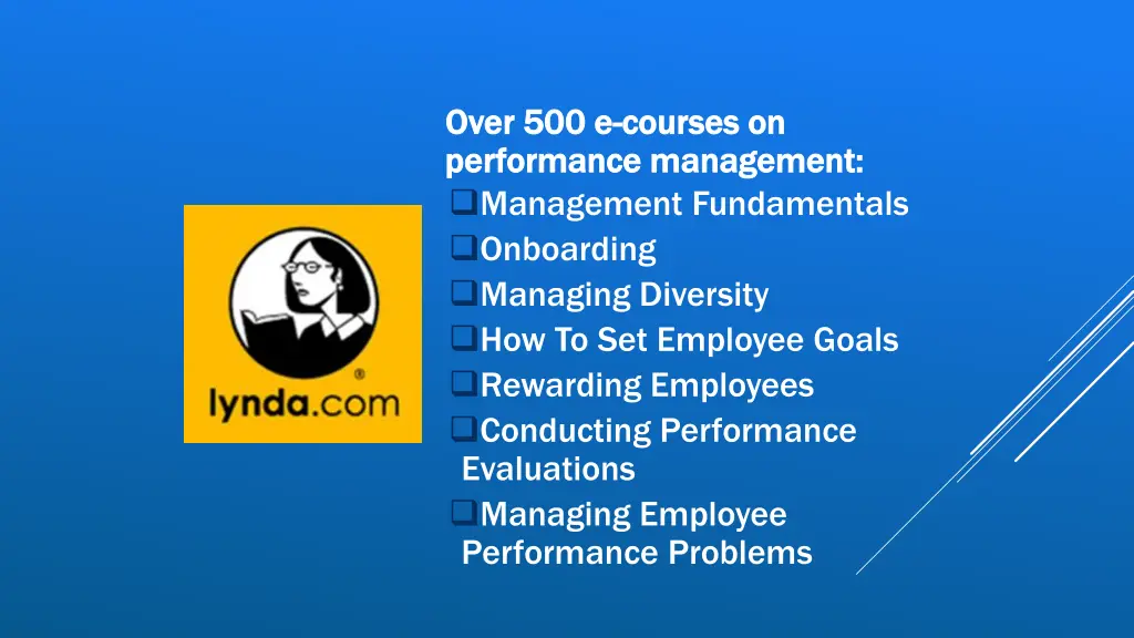 over 500 e over 500 e courses on performance