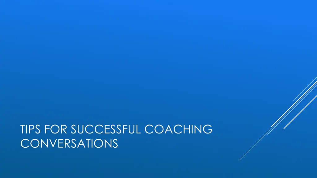 tips for successful coaching conversations