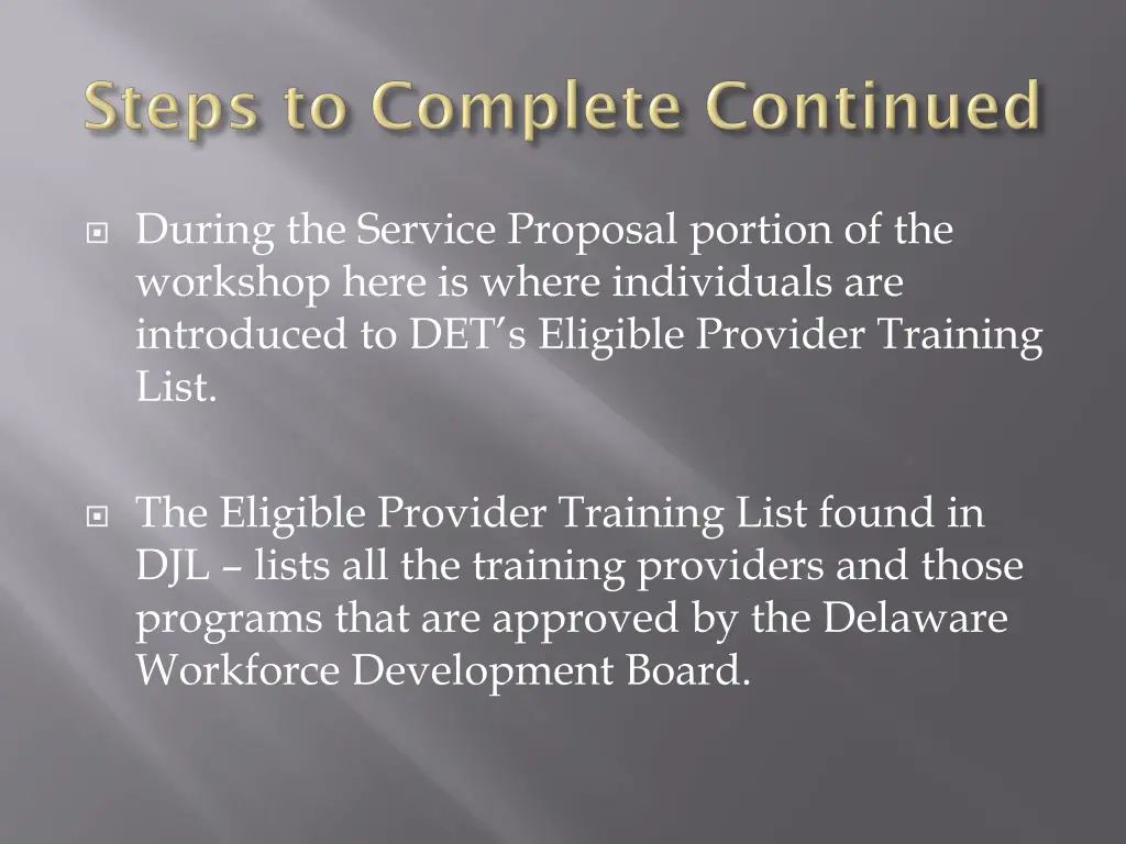 during the service proposal portion