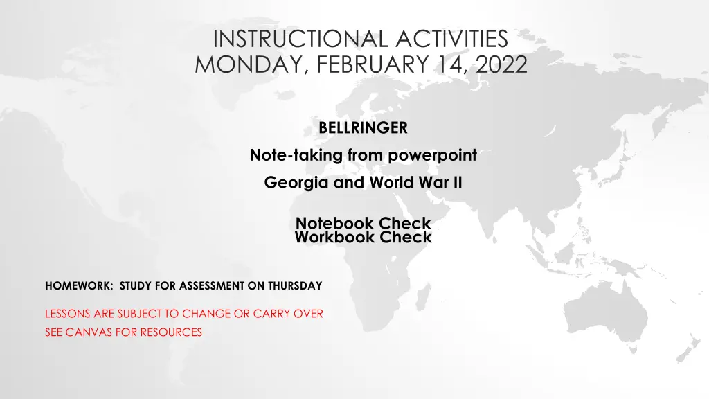 instructional activities monday february 14 2022