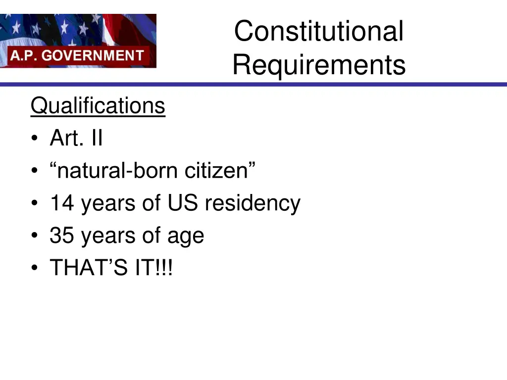 constitutional requirements